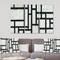 Designart - Black and White Labyrinth geometric - Mid-Century Modern Canvas Art